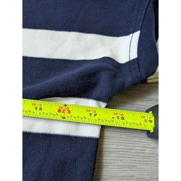 J.Crew XS Black & White Striped Long Sleeve Shirt With Layered Blue Hem - Picture 7 of 7